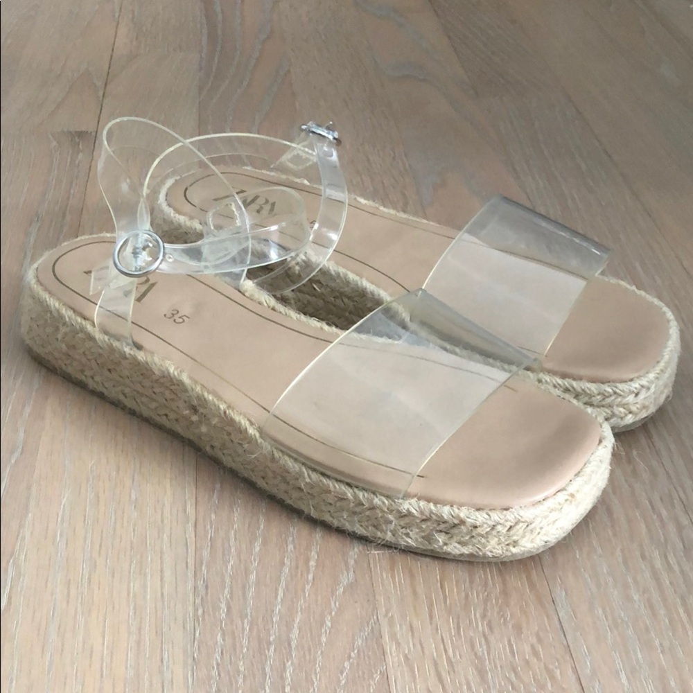 Women's Clear Strap Espadrille Sandals